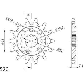 Řetězová sada pro motocykl Řetězové kolečko SUPERSPROX CST-1401:13 13 zubů, 520 CST-1401:13.1