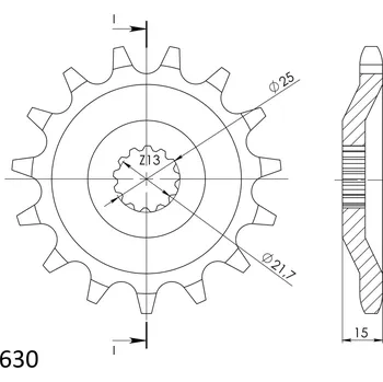 Řetězová sada pro motocykl Řetězové kolečko SUPERSPROX CST-514:15 15 zubů, 630 CST-514:15.2