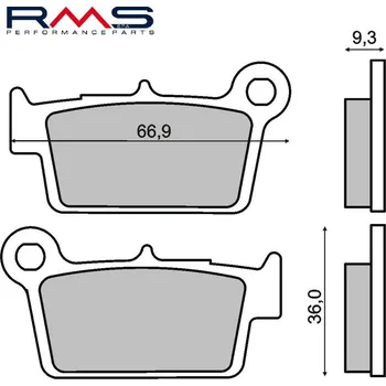 Brzdová destička Brzdové destičky RMS 225101453 organické YAMAHA YZ 450 F 2003-2003