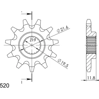 Řetězová sada pro motocykl Řetězové kolečko SUPERSPROX CST-3222:11 11 zubů, 520 POLARIS Scrambler 400 4x4 1995-1995
