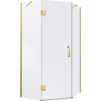 BPS-koupelny Pětiúhelníkový sprchový kout HYD-PK10A 80x80 zlatý kartáčovaný/transparent - bez vaničky