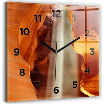 Hodiny Skleněné hodiny s s potiskem Tiché Nástěnné Bez Hlučné Pouštní kaňon 30x30