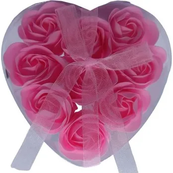 Mýdlo Rentex Dárkové Mýdlové květy 9 ks Srdce růžové