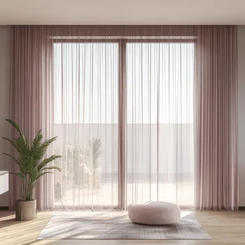 Voál s olůvkem výška 290 cm, SVĚTLE FIALOVÝ