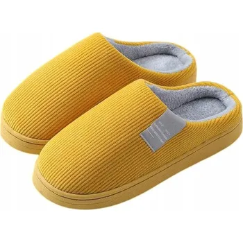 Dámské pantofle ŽLUTÉ TEPLÉ LEHKÉ DÁMSKÉ PANTOFLE BAMBUSOVÉ PANTofLE BAČKORY vel. 38/39