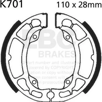 Brzda pro motocykl Sada brzdových čelistí EBC K701 KAWASAKI KX 80 1979-1983