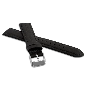 Řemínek na hodinky LAVVU Černý polstrovaný řemínek BISON z luxusní kůže Top Grain - LSHUB20