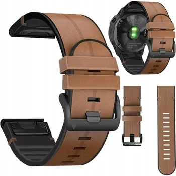 Řemínek na hodinky Řemínek Aristex pro Garmin 22mm hnědý