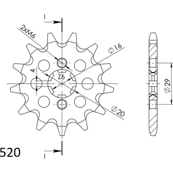 Řetězová sada pro motocykl Řetězové kolečko SUPERSPROX CST-422:12 12 zubů, 520 YAMAHA YZ 125 1980-1985