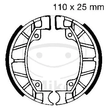 Brzda pro motocykl Sada brzdových čelistí EBC 885 neobsahuje pružiny PIAGGIO/VESPA Sfera 80 1991-1996