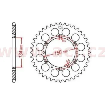 Řetězová sada pro motocykl duralová rozeta pro sekundární řetězy typu 520, Q-TECH (stříbrný elox, 50 zubů) KAWASAKI KX 450 4takt 2019-2020