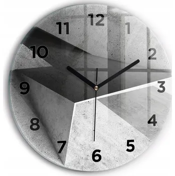 Hodiny Ozdobné nástěnné hodiny s krásnou grafikou Abstrakce trojúhelníky kulatý průměr 30 cm