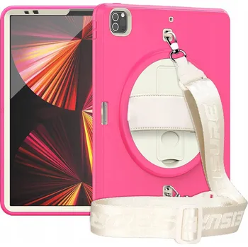 Pouzdro na mobilní telefon Pouzdro pro iPad Pro 3/2/1 11" se Stojánkem a Popruhem přes Rameno Růžové