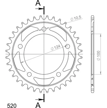 Řetězová sada pro motocykl Řetězová rozeta SUPERSPROX RFE-744:36-BLK černý 36 zubů, 525 RFE-744:36-BLK