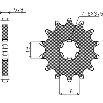 Řetězová sada pro motocykl řetězové kolečko pro sekundární řetězy typu 420, SUNSTAR (12 zubů) 10112
