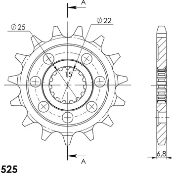 Řetězová sada pro motocykl Řetězové kolečko SUPERSPROX CST-1802:15 CST-1802:15