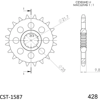 Řetězová sada pro motocykl Řetězové kolečko SUPERSPROX CST-1587:19 19 zubů, 428 YAMAHA FZR 400 1990-1995