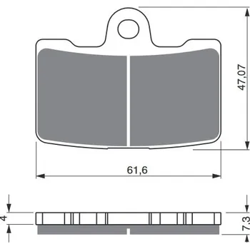 Brzdová destička Brzdové destičky GOLDFREN 269 S3 (1 set = 4 pcs) BUELL XB12Ss 1200 Lightning Long 2009-2010