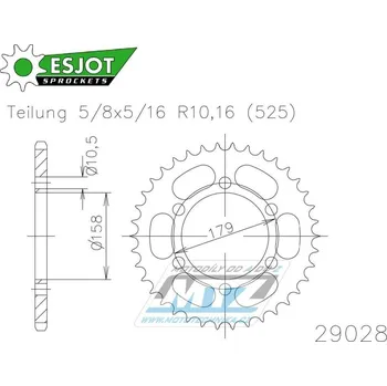 Řetězová sada pro motocykl Rozeta ocelová (převodník) 29028-45zubů ESJOT 50-29028-45 50-29028-45