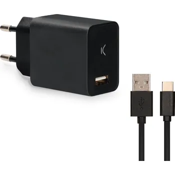 Ksix nabíječka USB-A, 12W + USB-A na USB-C kabel, 1m