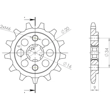 Řetězová sada pro motocykl Řetězové kolečko SUPERSPROX CST-1554:13 13 zubů, 520 YAMAHA YFS 200 Blaster 1988-2006