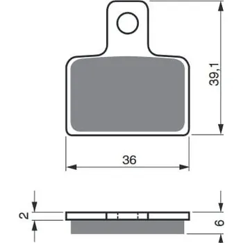 Brzdová destička Brzdové destičky GOLDFREN 173 AD GAS GAS TXT 80 Rookie 2004-2009