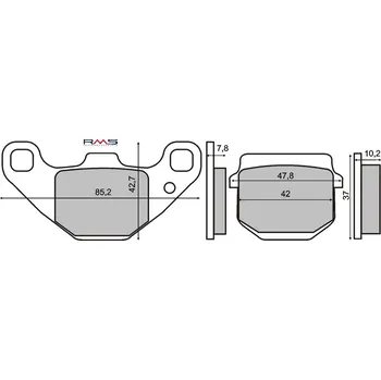 Brzdová destička Brzdové destičky RMS 225102800 organické PEUGEOT TKR 50 2001-2008