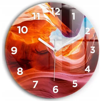 Hodiny Moderní skleněné nástěnné hodiny s potiskem kulatý průměr 30 cm