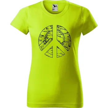Dámské oblečení DOBRÝ TRIKO Dámské tričko Hippies příroda Barva: Limetková, Velikost: L