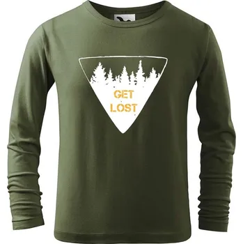 Dětská móda DOBRÝ TRIKO Dětské bavlněné triko Get lost Velikost: 146/10 let, Barva: Khaki