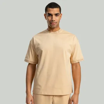 Pánské tričko GymBeam Triko Oversized Heavy Sandshell - STRIX Velikost: XXXL, Barva: cream