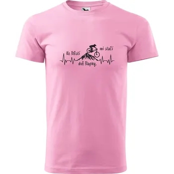 Pánské tričko DOBRÝ TRIKO Pánské tričko s potiskem Tep šlapky Velikost: XL, Barva: Růžová
