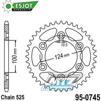 Řetězová sada pro motocykl Rozeta ocelová (převodník) 0745-39zubů ESJOT 50-29021-39 - Ducati 916 Monster S4 + 1000 Monster i.e. + 916 Sport Touring + 992 Sport Touring + 996 Sport Touring + 944 Sport Turismo + 1000 Sport + 1000 95-0745-39-ES