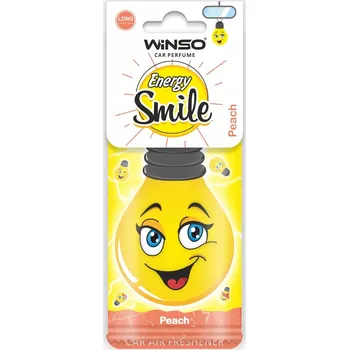 Vůně do auta Osvěžovač Vzduchu do Auta Závěsný Lístek Smajlík WINSO Energy Smile Broskev
