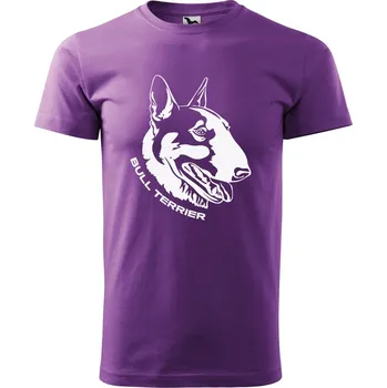 Pánské oblečení DOBRÝ TRIKO Pánské tričko s potiskem Bull Terrier Velikost: XL, Barva: Fialová