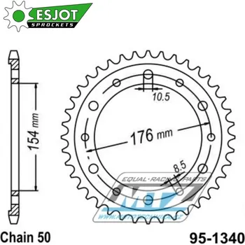 Řetězová sada pro motocykl Rozeta ocelová (převodník) 1340-44zubů ESJOT 50-35058-44 - Honda CB1000R / 08-16 + VFR750F Interceptor / 90-97 + VFR750F / 90-98 + VFR800F / 98-01 + VFR800F Interceptor VTEC / 02-13 + VFR800X Crossrun HONDA VFR 800 X Crossrunner 2011-2014