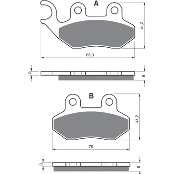 Brzdová destička Brzdové destičky GOLDFREN 174 AD STREET SYM Super Duke 125 1996-1998