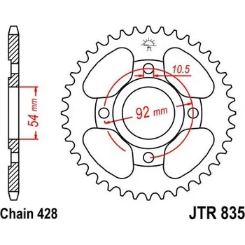 Řetězová sada pro motocykl Řetězová rozeta JT JTR 835-49 49 zubů, 428 JTR835.49