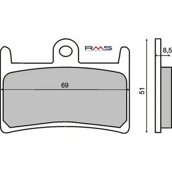 Brzdová destička Brzdové destičky RMS 225101060 organické YAMAHA FZ8 (Fazer)/ABS 2011-2015