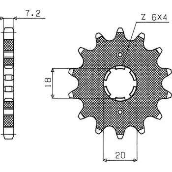 Řetězová sada pro motocykl řetězové kolečko pro sekundární řetězy typu 428, SUNSTAR (14 zubů) DAELIM VJ 125 F.I. Roadwin R 2013-2013