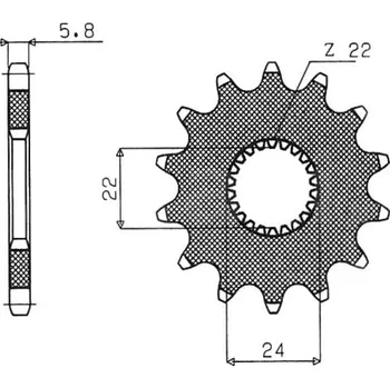 Řetězová sada pro motocykl řetězové kolečko pro sekundární řetězy typu 520, SUNSTAR (15 zubů) APRILIA RS 125 Extrema/Replica 1992-2010