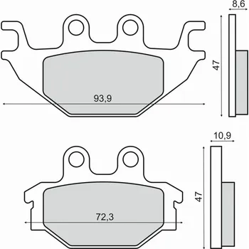 Brzdová destička Brzdové destičky RMS 225103070 organické YAMAHA YZF-R 125 2008-2013