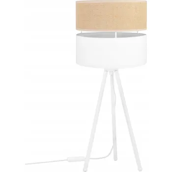 Lampička STOLNÍ LAMPA SE STÍNIDLEM Z JUTY 20 CM BÍLÁ