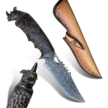 lovecký nůž Damaškový lovecký nôž HARAHU RO-26639 - Čierna