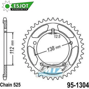 Řetězová sada pro motocykl Rozeta ocelová (převodník) 1304-47zubů ESJOT 50-29016-47 - Honda CBF500 + CB600F Hornet + CBF600 + CBR600 + CB650R + CBR900RR Fire Blade + VT750C Shadow + XL1000V Varadero HONDA CBR 600 F (ABS) 11- 2011-2014