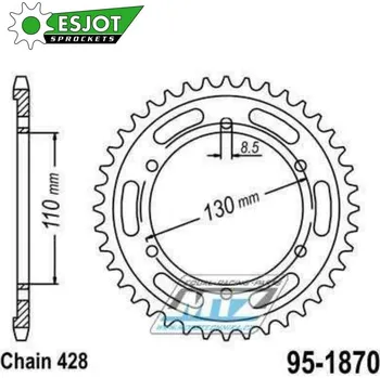 Řetězová sada pro motocykl Rozeta ocelová (převodník) 1870-46zubů ESJOT 50-15036-46 - Yamaha YBR250 / 07-11 + TZR125R / 93-96 + TZR125R (Germany) / 97-99 YAMAHA TZR 125 1993-1996