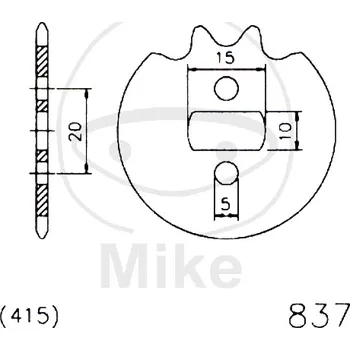 Řetězová sada pro motocykl Řetězové kolečko JMT 15 zubů, 415 20-0837-11