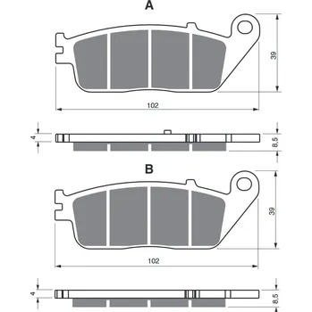 Brzdová destička Brzdové destičky GOLDFREN 333 AD KYMCO Xciting 500 2005-2015