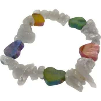 Náramek EX Herbis AHDL Dětský náramek křišťál a srdíčka z mušlí EXDKRMUSR1