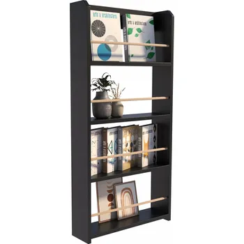Knihovna Regál FRANCO černý otevřený stojící skříňka police na hračky knihy květiny